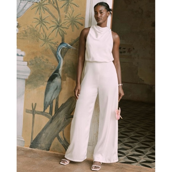 NEW Abercrombie & Fitch High-Neck Draped Jumpsuit - Picture 4 of 10